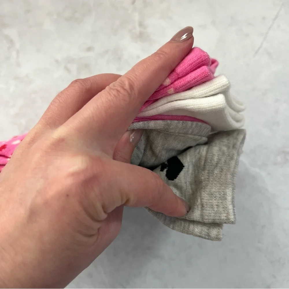 NWT Kate Spade Pink and Red Heart Crew Socks 3PK